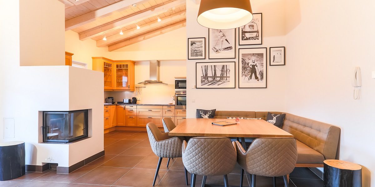 Penthouses Avenida Mountain Resort Kaprun Zell am See-Kaprun Oostenrijk wintersport skivakantie luxe eetkamer open haard keuken penthouse B25